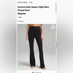 Lululemon Groove Nulu Super-High-Rise Flared Pant- size 4